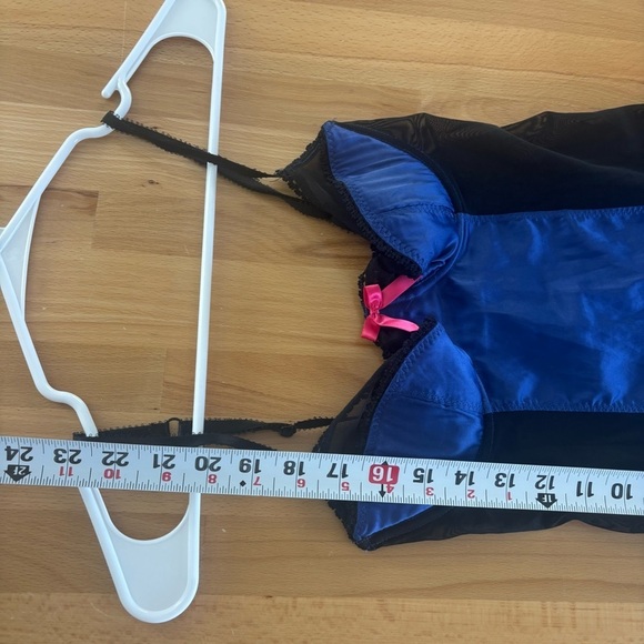 Victoria Secret Sexy Little Things Royal Blue Black Mesh Corset Bra 34B Lingerie - Picture 10 of 11